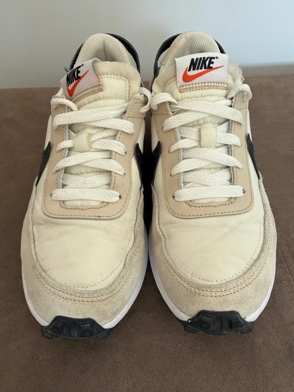 Nike Women's Beige and Black Retro Runner Sneakers - Picture 4 of 4